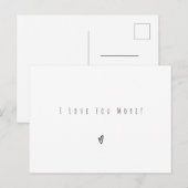 Carte Postale I Love You More Quote Love Text Card (Devant / Derrière)