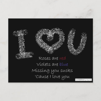 Carte Postale I Love You Poem : Vous Manquez De Sucks