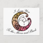 Carte Postale I love you to the moon and back (Devant)