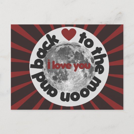 Carte Postale I love you to the moon and back (Devant)