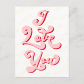 Carte Postale I Love You Valentine's Day Cup Retro Pink (Devant)