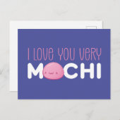 Carte Postale I Love You Very Mochi Cute Funny Valentine's Day (Devant / Derrière)
