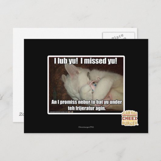 Carte Postale I lub Yu ! J'ai manqué Yu ! (Devant / Derrière)