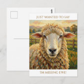 Carte Postale I Miss Ewe | Cute Keeping in Touch (Devant / Derrière)