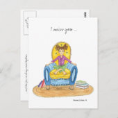Carte postale I Miss Girl in Blue Chair (Devant / Derrière)