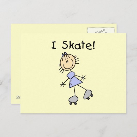 Carte Postale I Patinage - Patinage à rouleaux pour filles (Devant / Derrière)