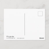 Carte Postale I pour dessin de monogramme de fleur Iris (Dos)