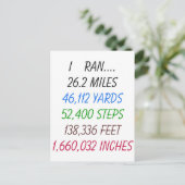Carte Postale I Ran 26,2 miles (Debout devant)