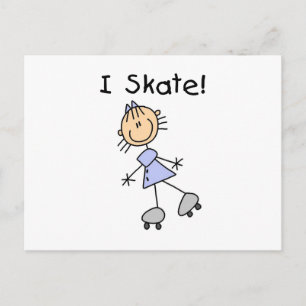 Carte Postale I Skate Girl Roller Skater