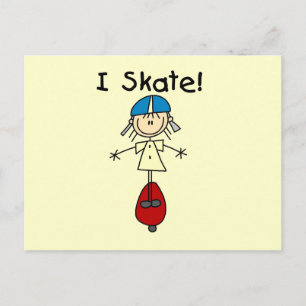 Carte Postale I Skate Skateboard Girl