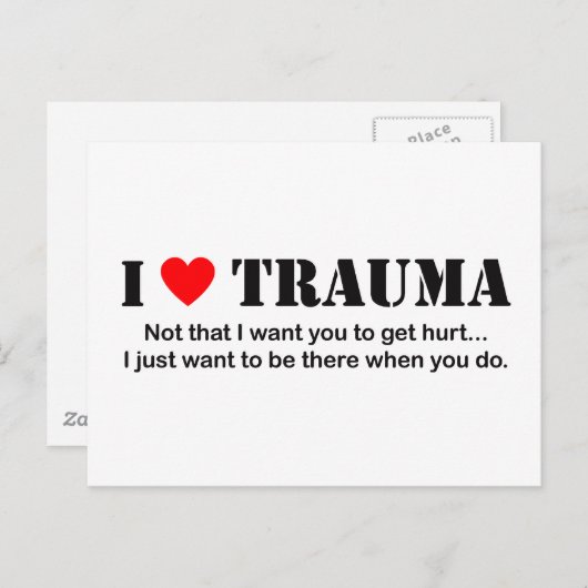 Carte Postale I ♥ Trauma (Devant / Derrière)
