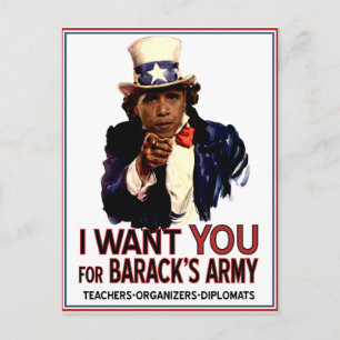 Carte Postale I Want You - Obama Political Postcard
