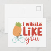 Carte Postale I Wheelie Like You Cute Pun Funny Valentine's Day (Devant / Derrière)