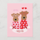 Carte Postale i Woof You Valentine Wire Fox Terrier Chiens (Devant)
