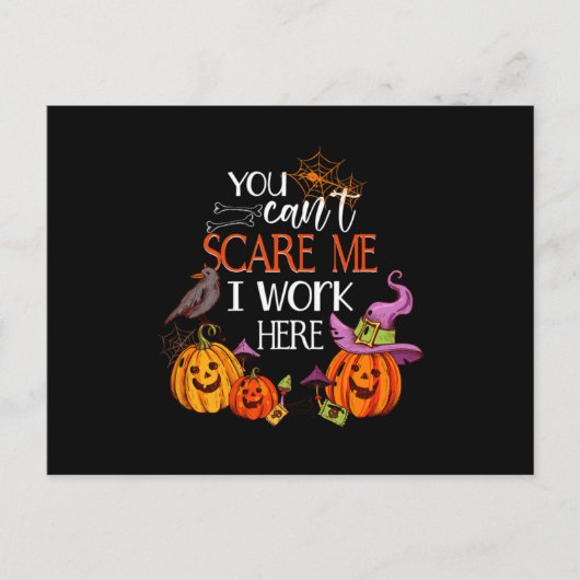 Carte Postale I Work Here Pumpkin Halloween Trick Or Treat Gift (Devant)