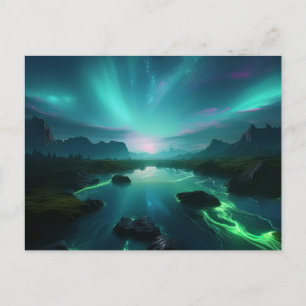 Carte Postale IA Neon Lanscape
