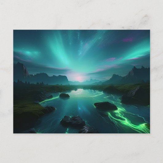 Carte Postale IA Neon Lanscape (Devant)