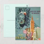 Carte Postale Iberia vintage Travel (Devant / Derrière)