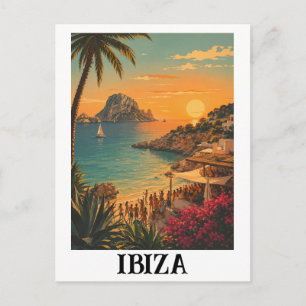 Carte Postale Ibiza Espagne Party Vacances d'été Vintage