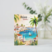 Carte Postale Ibiza Espagne Voyage aquarelle art (Debout devant)