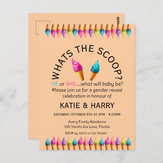 Carte Postale Ice Cream (Devant / Derrière)