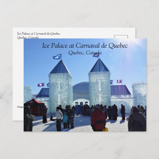 Carte Postale Ice Palace at Carnaval de Québec, Canada (Devant / Derrière)