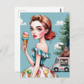 Carte Postale Icecream dans la forêt avec Sasquatch (Devant / Derrière)