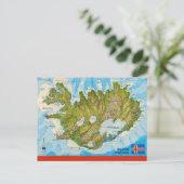 Carte Postale Iceland Map Postcard (Debout devant)