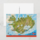 Carte Postale Iceland Map Postcard (Devant / Derrière)