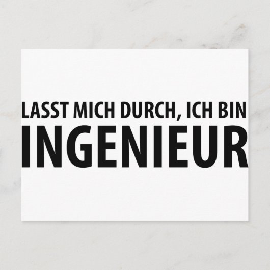 Carte Postale Ich bin Ingenieur icône (Devant)