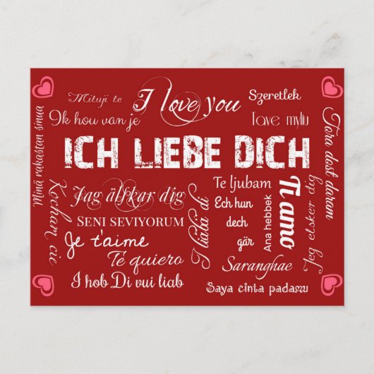 Carte Postale Ich liebe Dich ! (Devant)