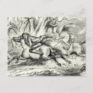 Carte Postale Ichabod Crane fuyant