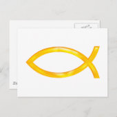 Carte Postale Ichthus - Symbole chrétien du poisson (Devant / Derrière)