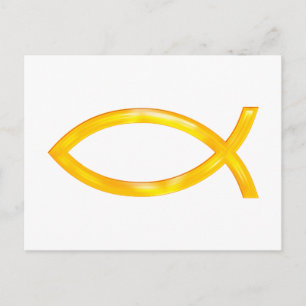 Carte Postale Ichthus - Symbole chrétien du poisson