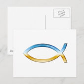 Carte Postale Ichthus - Symbole de poisson chrétien Ciel & Terre (Devant / Derrière)