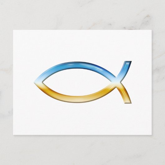 Carte Postale Ichthus - Symbole de poisson chrétien Ciel & Terre (Devant)