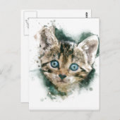 Carte Postale Ici, chou, chou...belle aquarelle (Devant / Derrière)