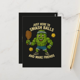 Carte Postale Ici pour écraser des balles et se faire des amis