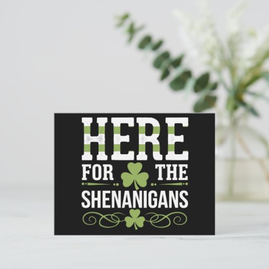 Carte Postale Ici Pour Les Shenanigans Irlande St. Patrick (Debout devant)
