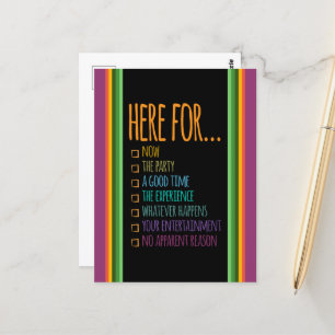 Carte Postale Ici pour l'instant Stripes Gfx Black BG