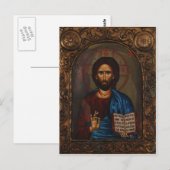 Carte Postale ICON CHRIST Grec (Devant / Derrière)