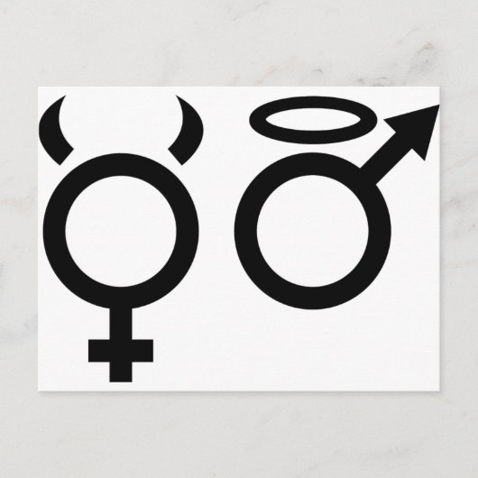 Carte Postale icône ange et diable (Devant)