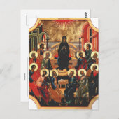 Carte Postale Icône byzantine orthodoxe de la Pentecôte (Devant / Derrière)