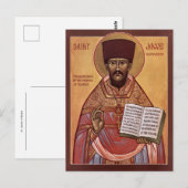Carte Postale Icône chrétienne orthodoxe de St. Jacob d'Alaska (Devant / Derrière)