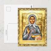 Carte Postale Icône chrétienne orthodoxe de Ste Olga d'Alaska (Devant / Derrière)