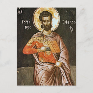 Carte Postale Icône chrétienne orthodoxe du martyr St. Justin