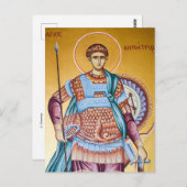 Carte Postale Icône chrétienne orthodoxe St. Demetrius (Devant / Derrière)