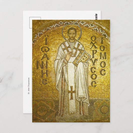 Carte Postale Icône chrétienne orthodoxe St. John Chrysostom (Devant / Derrière)