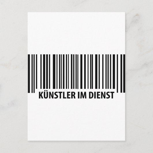 Carte Postale Icône Code barre Künstler im Dienst (Devant)