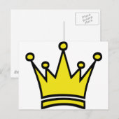 Carte Postale icône couronne dorée (Devant / Derrière)